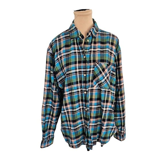 Wilfred Tops - Wilfred Aritzia Blue Green Collared Long Sleeve Button Down Top Sz M